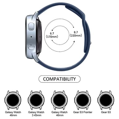 Meliya Bands Compatible with Samsung Galaxy Watch 6 40mm 44mm / Watch 6 Classic Band 43mm 47mm, 20mm Soft Silicone Sport Replacement Strap for Galaxy Watch 6 Band Women Men - Image 4