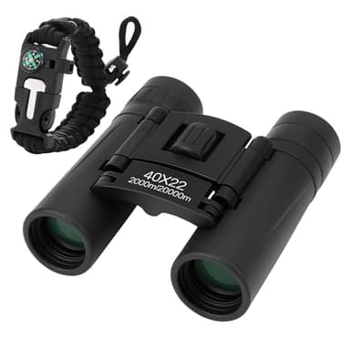 Binoculars with Compass 7 in 1 Survival Paracord Bracelet, Fire Starter, Compass, Whistle, Outdoor Ultimate Tactical Gift for Kids, Men, Scouts Gift for Him/Her, Spyglass, Birthday Gift - Image 1