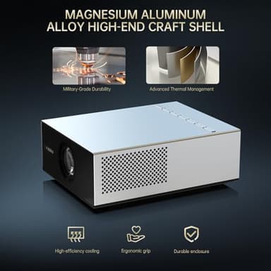 XIDU Portable Projector with WIFI and Bluetooth [Metal Housing/2000ANSI/UHD Native 1080P/Wireless Casting/Electric Focus/Auto Keystone] 4K Outdoor Movie Projector for Home,TV stick,iOS,Android,Laptop - Image 5