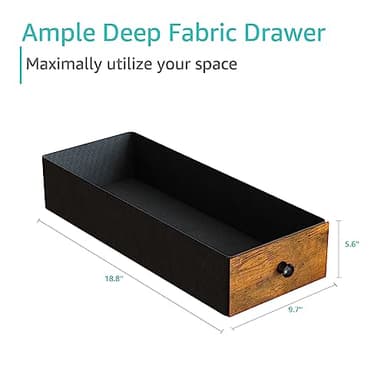 Lufeiya Computer Desk with Drawers - 40 Inch Work Reversible Small Desk for Bedroom Home Office, Simple Study Writing Table PC Desks with Drawer Storage Shelves, Rustic Brown - Image 9