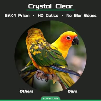 12x42 HD Binoculars for Adults High Powered, Super Bright BAK4 Prism Waterproof Binoculars with Low Light Vision for Bird Watching Outdoor Hunting Travel Hiking Sports Stargazing Cruise (Green) - Image 5