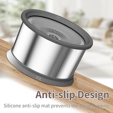 6.5L Dog Water Bowl No Spill 1.6 Gallon Stainless Steel Water Bowl for Dogs 220oz Large Capacity No Splash Slow Drinking Feeder with Anti-Slip Mat for Messy Drinkers - Image 6