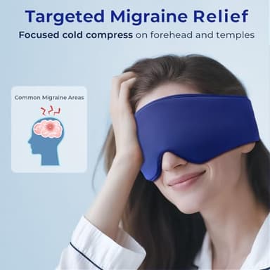 Cooling Gel Eye Mask Sleep: FSA -HSA Eligible, Cold Compress for Puffy Eyes & Migraine Relief - Reusable Gel Sleeping Mask for Dark Circles & After Surgery, Flexible Ice Pack for Eyes, Face(Blue) - Image 4