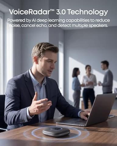 Anker PowerConf Speakerphone, Zoom Certified Conference Speaker with 6 Mics, 360° Enhanced Voice Pickup, 24H Call Time, Bluetooth 5.3, USB C, Compatible with Leading Platforms for Personal Workspaces - Image 4