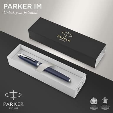 Parker IM Rollerball Pen Matte Blue with Fine Point Black Ink Refill (1931661) - Image 3