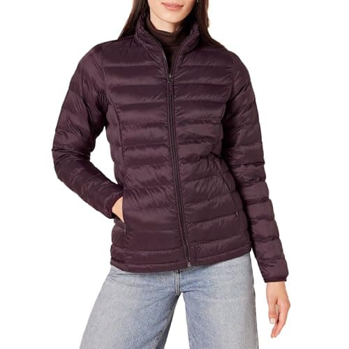 Amazon Essentials Women's Lightweight Long-Sleeve Water-Resistant Packable Puffer Jacket (Available in Plus Size), Burgundy, Medium - Image 1