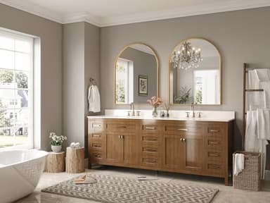 Brightify Arched Mirror, Arched Wall Mirror, 32 x 40 Inch Gold Arch Mirror, Metal Frame Gold Bathroom Mirror, Arched Top Bathroom Vanity Mirror for Living Room Bedroom Mantel Entryway Hallways - Image 2