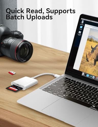 USB C SD Card Reader for iPhone 15 16/iPad/MacBook/Mac, xdgeLoad USB-C Type C SD Reader Supports SD and MicroSD Memory Card Adapter, Trail Camera Viewer Plug and Play - 2 Slots - Image 5