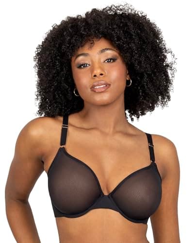 Smart & Sexy Women's Sheer Demi Underwire Bra, Black Hue (Mesh), 36D - Image 1