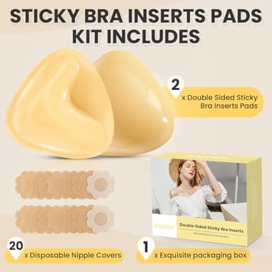 Double Sided Sticky Bra Inserts Reusable Ultra Push Up Lift Invisible Self Adhesive Bra Pads for Bikini Swimsuit Strapless Dress - Image 5