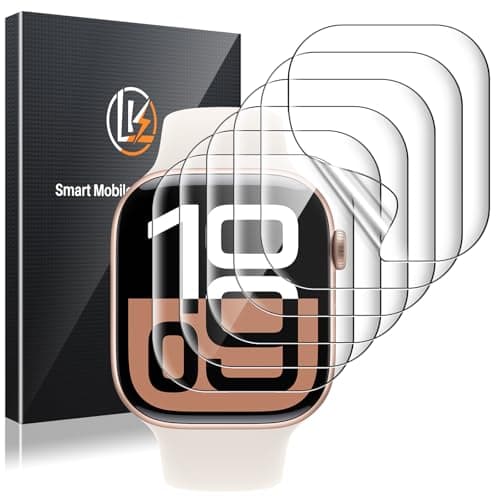 LK 6 Pack for Apple Watch Series 11/ Series 10 Screen Protector 42mm - Anti-Scratch, Self-Healing Soft TPU Screen Protector for Apple Watch 42mm, Bubble Free, HD Transparent, Touch Sensitive - Image 1