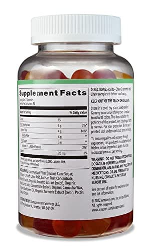 Amazon Basics Fiber Gummies for Digestive Health and Regularity, Orange, Lemon & Strawberry Flavors, 90 Count, Pack of 1 (Previously Solimo) - Image 2