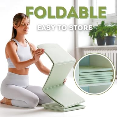 Foldable Yoga Mat for Travel and Home Workouts - 7mm Thick Yoga Mat for Yoga, Pilates, and Floor Exercises - Black - Image 2