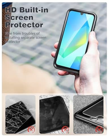 FNTCASE for Samsung Galaxy A16-5G Case: Phone Case with Built-in Screen Protector Protective Silicone Cell Phone Cover Rugged Shockproof Full Protection Slim Dual Layer Case - Image 5