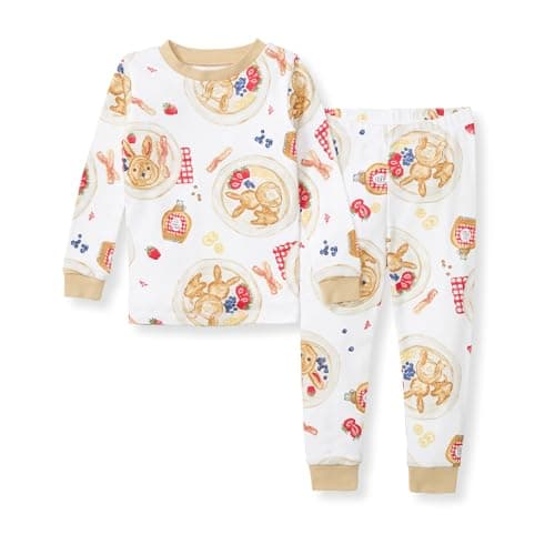 Burt's Bees Baby Baby Boy's Pajamas, Tee and Pant 2-Piece Pj Set, 100% Organic Cotton Soft Sleepwear, Easter Breakfast, 3T - Image 1