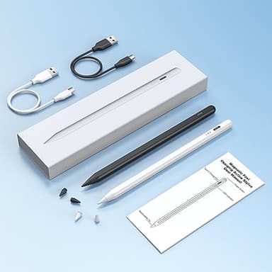 Stylus Pen for iPad W/Palm Rejection Tilt Sensor,13Mins Fully Charged,MEKO Active Apple Pencil Compatible W/iPad 6/7/8/9/10,Pro12.9/11"/M4,Air3/4/5/6,mini5/6(White/Black) - Image 7