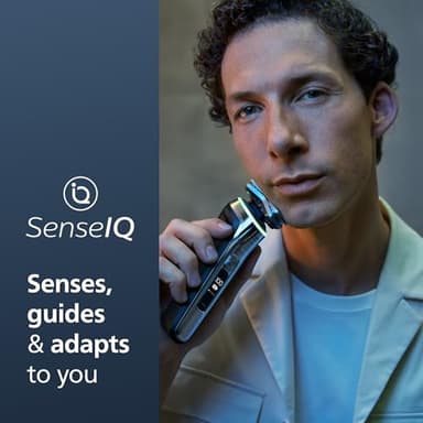 Philips Norelco Shaver Series 9000, Wet and Dry Electric Shaver, with Lift & Cut Shaving System and SenseIQ Technology, Pop-up Trimmer, Cleaning Pod, Charging Stand and Travel Case, Model S9987/85 - Image 3