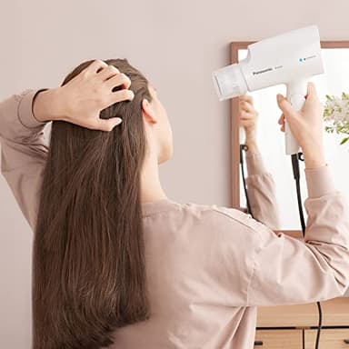 Panasonic nanoe Compact Hair Dryer with Oscillating Quick Dry Nozzle for Healthier-Looking Hair, Folding Blow Dryer for Travel and Home, 3 Airflow Hairdryer Settings - EH-NA2C-W (White) - Image 8