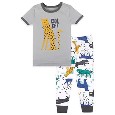 Lamaze Baby Boy's Super Combed Natural Cotton Tight Fit Short Sleeve Sleepwear 2 Piece Set, Footless, 1 Pack - Image 1