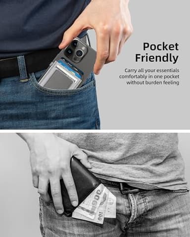ExtreLife For Magsafe Wallet, Strongest Magnetic Wallet for iPhone 17/16/15/14/13/12 Series, Magnetic Card Holder with 2 Card Slots, RFID Blocking, Vegan Leather, Hold 7 Cards, Gray - Image 6