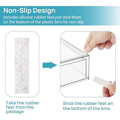 Vtopmart Stackable Storage Drawers Set of 6, Clear Plastic Organizer Bins for Bathroom Supplies,Ideal for Cabinet,Pantry,Laundry Room Organization - Image 4