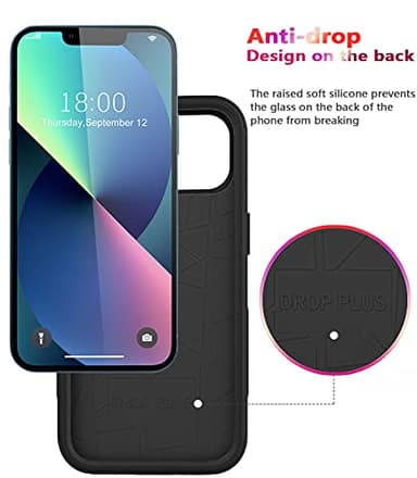 Diverbox for iPhone 13 Case [Shockproof] [Dropproof] [Dust-Proof],Heavy Duty Protection Phone Case Cover for Apple iPhone 13 (Black) - Image 4