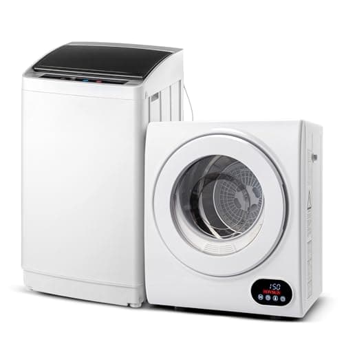 ROVSUN 1.5CuFt Portable Clothes Dryer and 17.8LBS Full-Automatic Washing Machine Set, Compact Laundry Washer and Dryer Combo Set with Stainless Steel Inner Tub, for Apartment, Dorms, Home - Image 1
