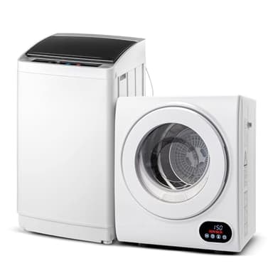 ROVSUN 1.5CuFt Portable Clothes Dryer and 17.8LBS Full-Automatic Washing Machine Set, Compact Laundry Washer and Dryer Combo Set with Stainless Steel Inner Tub, for Apartment, Dorms, Home - Image 1