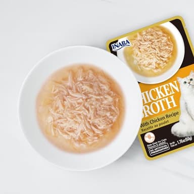 INABA Chicken Broth, Side Dish/Topper for Cats with Vitamin E, 1.76 Ounce Pouch, 8 Pouches Total, Chicken and Tuna Recipe - Image 3