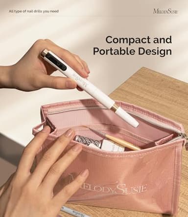 MelodySusie Pen-Shaped Ultra-Slim Cordless Nail Drill, PM170F 30000RPM Portable Rechargeable Electric File with LED Display for All Manicure, Nail Care, Shaping & Gel Removal for Advanced Home Use - Image 3