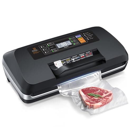 95kpa Vacuum Sealer Machine,Easy-Lock Handle,Built-in Cutter,1 Bag Rolls and 10 Pre-cut Bags - Image 1