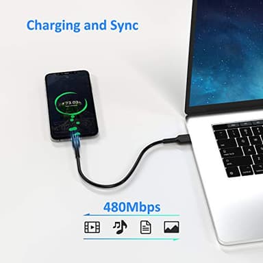 6 inch Short Fast Charging Cord, 5 Pack Durable USB A to USB Type C 3A Cable for Charging Station Compatible with Samsung Galaxy Note 9 10 S10 S20 S30 OnePlus 7T 8T LG V30 V40 - Image 5