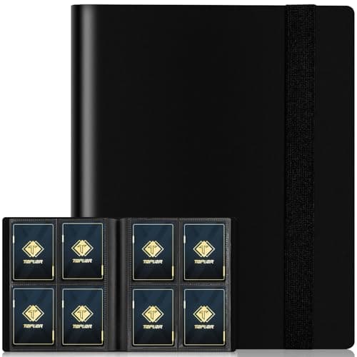 4 Pocket Card Binder for 160 Sleeves, Card Folder Ablum for Trading Cards Collection for Sports Cards, Baseball Cards, Game Cards, Mini TCG Binder Fit for MTG, Gift for Card Collector (Black) - Image 1