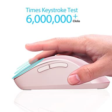 memzuoix 2.4G Wireless Mouse, 1400 DPI Mobile Optical Cordless Mouse with USB Receiver, Portable Computer Mice for Laptop, PC, Desktop, MacBook, 5 Buttons (Pink) - Image 2