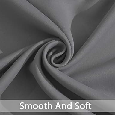 Yakamok 96 Inches Thermal Insulated Gray Blackout Curtains Room Darkening Window Drapes with 8 Grommets,52 Inch Width, Set of 2, 2 Tie Backs Included - Image 6
