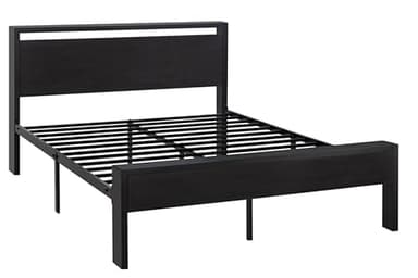 Allewie Queen Size Platform Bed Frame with Wooden Headboard and Footboard, Heavy Duty 12 Metal Slats Support, No Box Spring Needed, Under-Bed Storage, Noise Free, Easy Assembly, Black Oak - Image 8