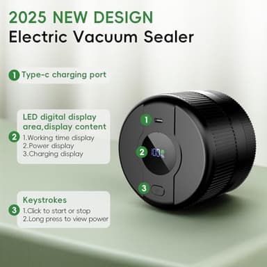 Wothfav Mason Jar Vacuum Sealer Kit, Electric Sealer for Wide, Regular Mouth Mason Jars, Portable Vacuum Sealer for Jars, Birthday Gifts for Her, Gifts for Mom, Grandma - Image 2