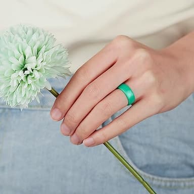 Egnaro Women's Rings Enhancers, 6mm Wide, 2mm Thick, Silicone Wedding Rubber Band with Half Size, Inner Arc Ergonomic Breathable Design - Image 4