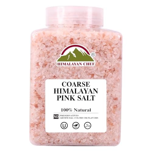 Himalayan Chef Himalayan Pink Salt Coarse, Enhance Taste & 100% Natural-Coarse Grain, Plastic Jar 80oz, Salt in Grinders. - Image 1