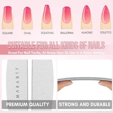 Makartt Nail File: 100/180 Grit Emery Boards for Nails, 10 Pcs Zebra Doubled Sides Coarse Fingernail Filer for Acrylic and Extension Gel Removal Manicure Kit Salon Home Use - Image 7