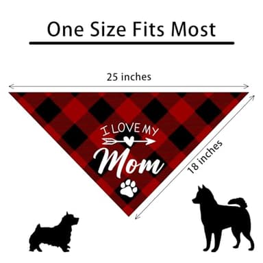I Love My Mom Dog Bandanas Funny Cute Dog Bandana Gender Reveal Photo Prop Pet Scarf Decorations Accessories for Pet Dog Lovers Dog Mom Gift - Image 2