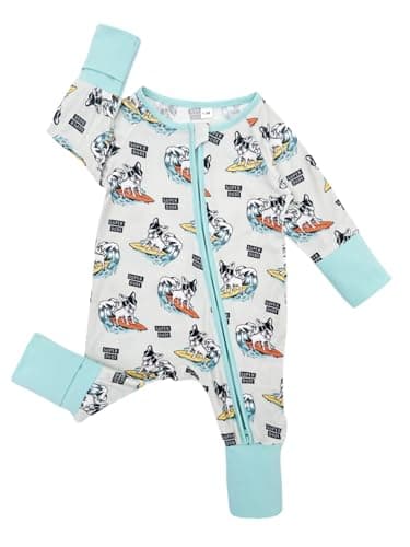 Bow Dream Infant Boys Girls Clothes Newborn Bamboo Rayon Baby girl Romper baby boy Bodysuit Jumpsuit Deep Green Dog Sun 3-6 Months - Image 2