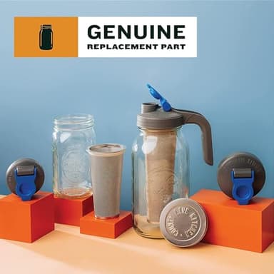 County Line Kitchen Wide Mouth Mason Jar Pour Spout Lid - Flip Cap Drinking/Canning Lids - Handle & Airtight Leak-Proof Seal - Accessories for Pitcher - Fits 32 oz & 64 oz, Black - 1 Pack - Image 5