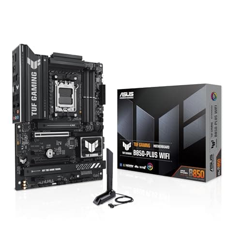 ASUS TUF Gaming B850-PLUS WiFi AMD AM5 B850 ATX Motherboard, 14+2+1 80A Stages, AI Ready, DDR5, PCIe 5.0, 3X M.2, Wi-Fi 7, 2.5Gb LAN, DisplayPort, HDMI™, USB 10Gbps & 20Gbps Type-C®, BIOS Flashback™ - Image 1