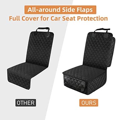 PETICON Waterproof Front Seat Car Cover 2 Pack, Full Protection Dog Car Seat Cover with Side Flaps, Nonslip Scratchproof Captain Chair Seat Cover Fits for Cars, Trucks, SUVs, Jeep, Black - Image 4