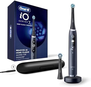 Oral-B iO Deep Clean + Protect Rechargeable Electric Toothbrush, Black with a iO Series 7 Toothbrush, 2 Replacement Brush Heads, and a Charging Travel Case - Image 3