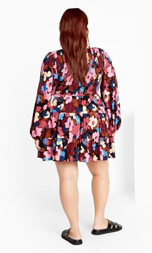 City Chic Women's Plus Size Jemma Mini Print Dress, Sugar Coated - Image 3