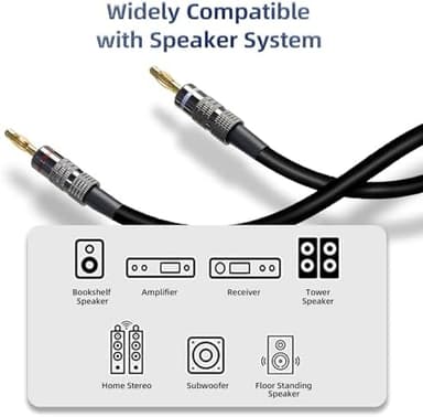 10FT Speaker Cables Banana Plug Speaker Cable Nylon Braided Speaker Wire with Banana Plugs for Speaker Wire Use for Home Theater，Car and More（1 Pack） - Image 7