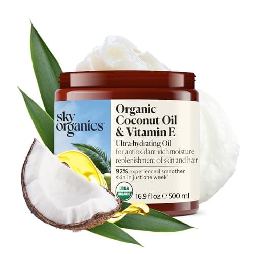 Sky Organics - Organic Coconut Oil & Vitamin E, 16.9 fl oz - Skin & Hair Ultra-Hydrating Oil - Fatty Acids & Antioxidants - Natural, Vegan & Cruelty Free - Skin Care & Hair Care w Ebook - Image 1