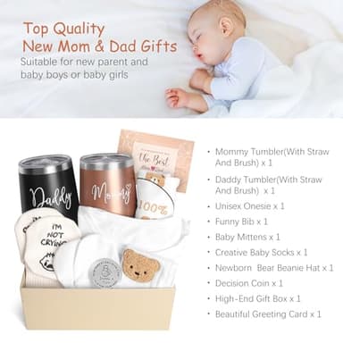 New Mom Gifts for Women, Top Pregnancy Gifts for New Parents Gender Reveal Gifts with Mom and Dad Tumbler Set for First Time Moms, Expecting Parents to Be, Gender Reveal, Baby Shower… - Image 7